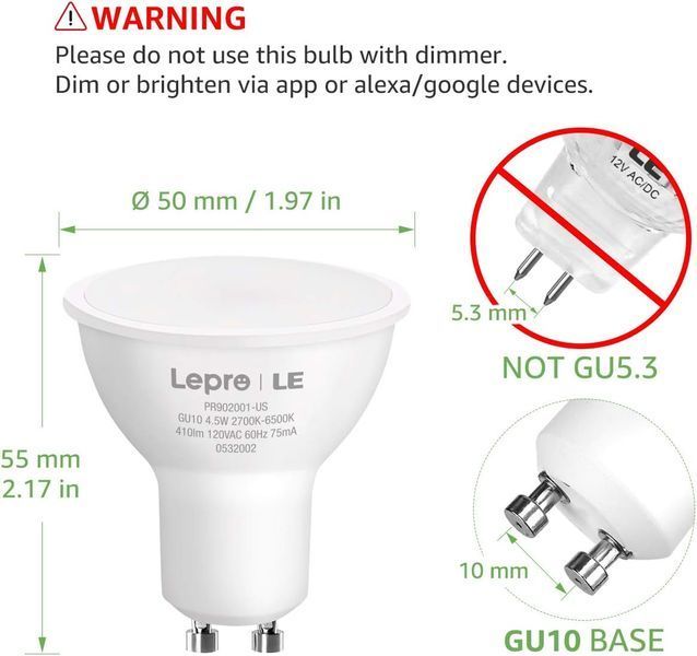Світлодіодні лампочки Lepro Alexa GU10