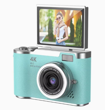 Цифрова камера Flip HD 4K з відкидним екраном 2,4" для фото та відеозйомки фото
