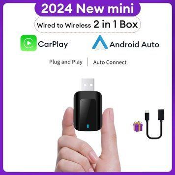 Мини-беспроводной адаптер Carplay Android Auto 2 в 1