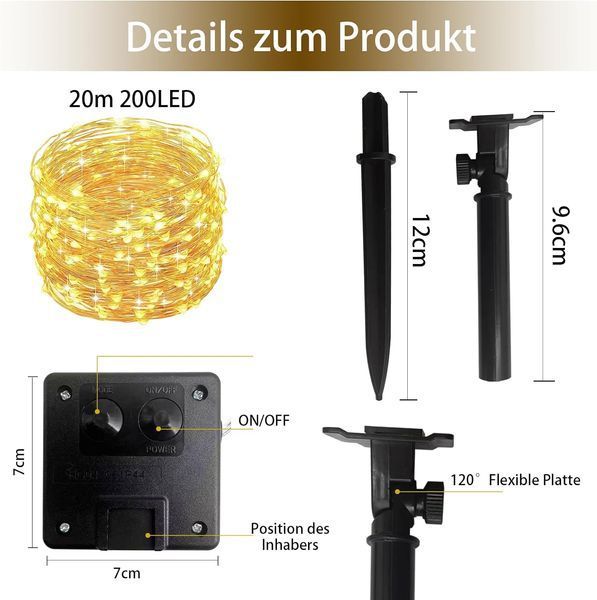 Солнечные гирлянды Zewool для улицы 200 led фото