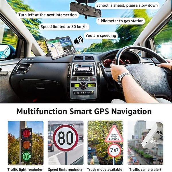 Автомобильный GPS-навигатор с сенсорным экраном и предупреждение о скорости и камеры