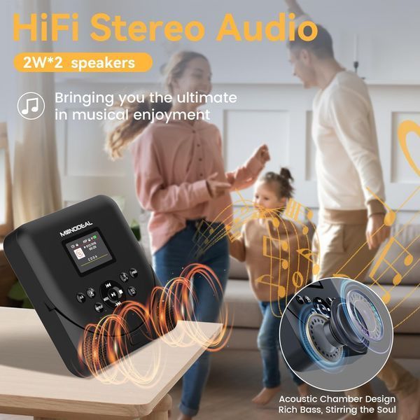 Портативный CD-проигрыватель MONODEAL с Bluetooth и FM-трансмиттером