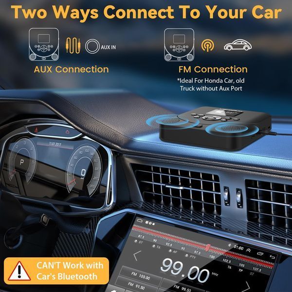 Портативный CD-проигрыватель MONODEAL с Bluetooth и FM-трансмиттером