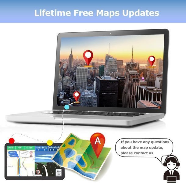 Автомобильный GPS-навигатор с сенсорным экраном и предупреждение о скорости и камеры