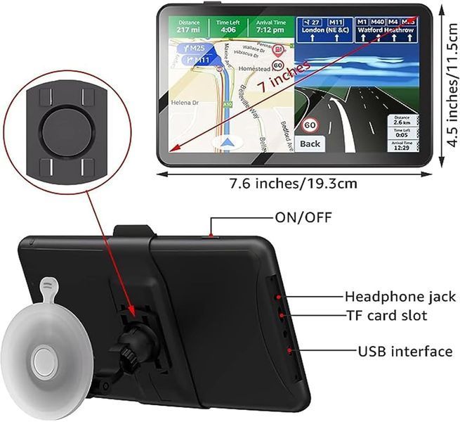 Автомобильный GPS-навигатор с сенсорным экраном и предупреждение о скорости и камеры