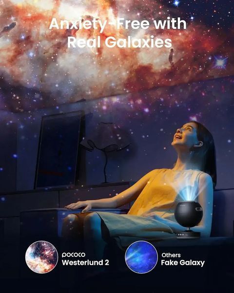 Портативный звёздный проектор-ночник POCOCO 5K  с аккумуляторной подзарядкой