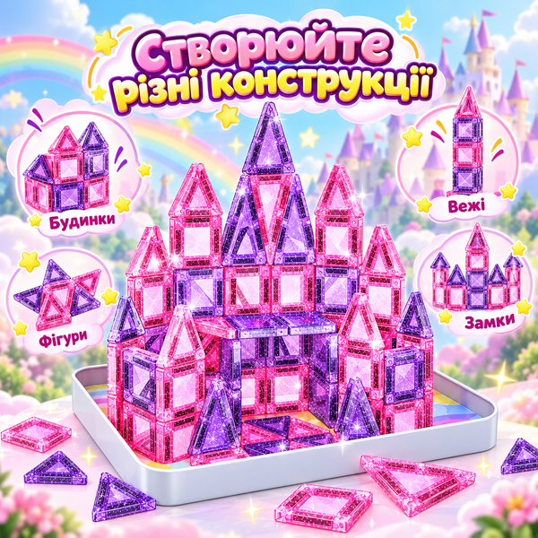 Міні магнітний конструктор для дітей від 3 років (72 деталі)