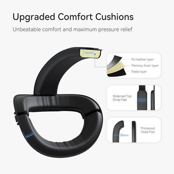 Ремінець KIWI design K2 Comfort, для користувачів окулярів Oculus/Meta Quest 2