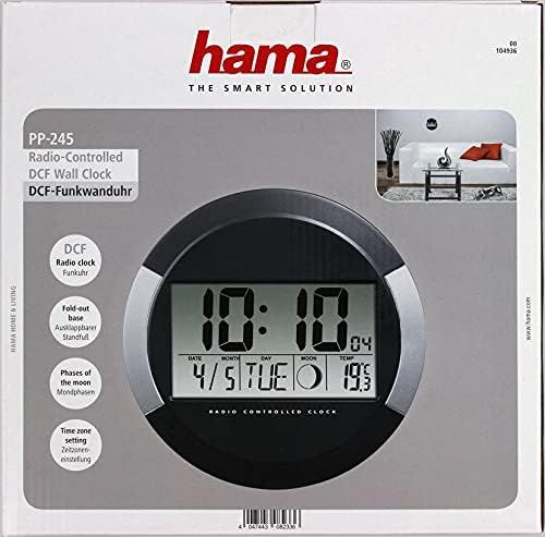 Цифровые настенные часы Hama PP-245 с ЖК-дисплеем, термометром, календарем, фазой луны фото