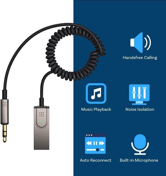 Автомобильный Bluetooth-адаптер MMOBIEL AUX USB 3,5мм