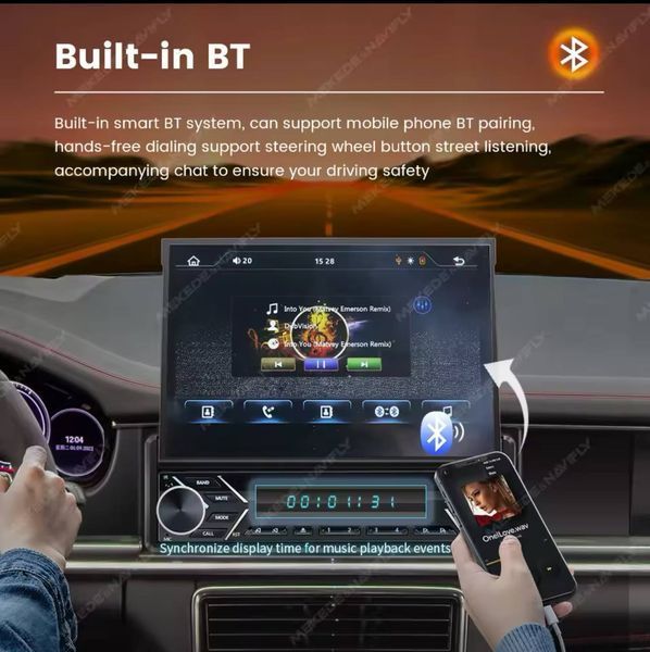 Автомобільний плеєр NAVIFLY Carplay Android Auto Універсальний MP5-плеєр