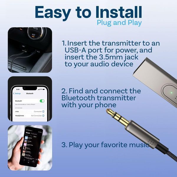 Автомобильный Bluetooth-адаптер MMOBIEL AUX USB 3,5мм