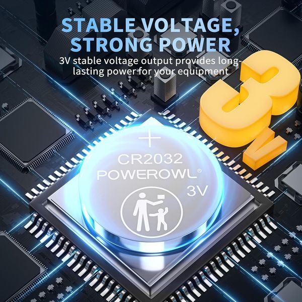 Літієві батарейки-таблетка POWEROWL CR2032 (12 шт)