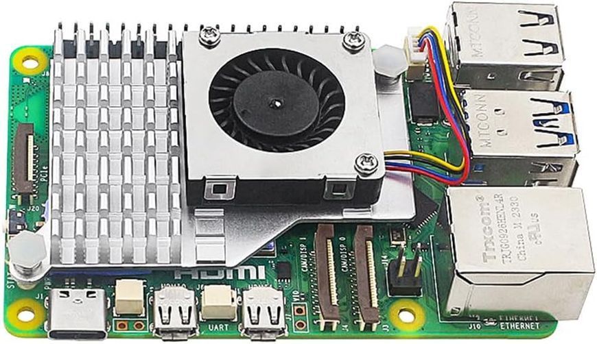 Активний кулер для Raspberry Pi 5 4 ГБ/8 ГБ з ШІМ-вентилятором та алюмінієвим радіатором фото