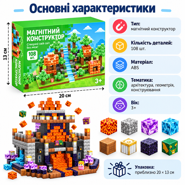 Конструктор  из декоративных блоков ABS (108 шт)