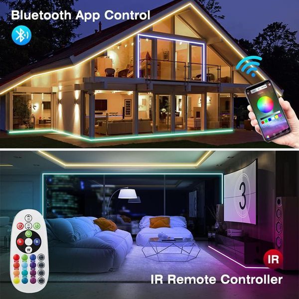 Уличная светодиодная лента GreenSun RGB, 30 м, светодиодная лента Bluetooth фото