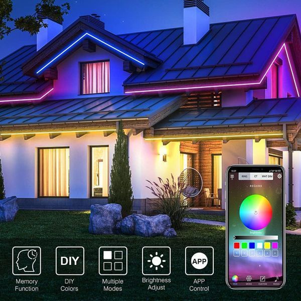 Уличная светодиодная лента GreenSun RGB, 30 м, светодиодная лента Bluetooth фото