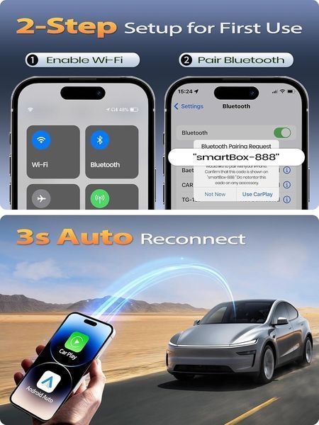 Міні-адаптер бездротового CarPlay  PTGTO