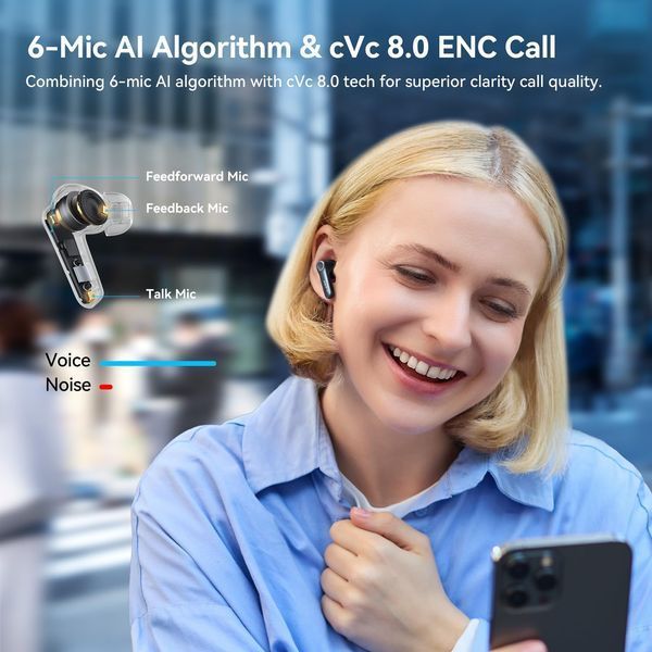 Беспроводные наушники EarFun Air Pro 4 с адаптивным гибридным шумопоглощением фото