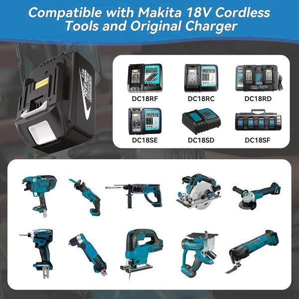 Комплект з 2 акумуляторів 5000 мАг Yookoto для Makita 18 В