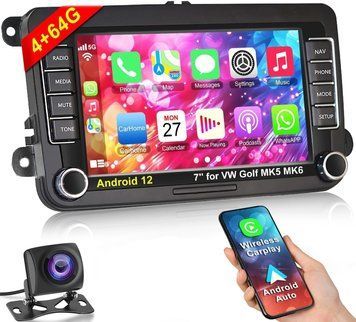 Автомагнітола з 4+64 Android 13 для VW Golf Passat Jetta MK5 MK6 RCD330