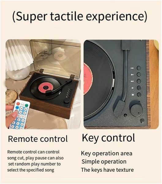Ретро CD-проигрыватель Muyilanc с аккумулятором (Bluetooth, USB, 3,5 мм, AUX) фото