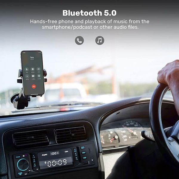 Автомобільний радіоприймач Avylet C304 RDS Bluetooth 5.0 Handsfree, дзвінки та годинник