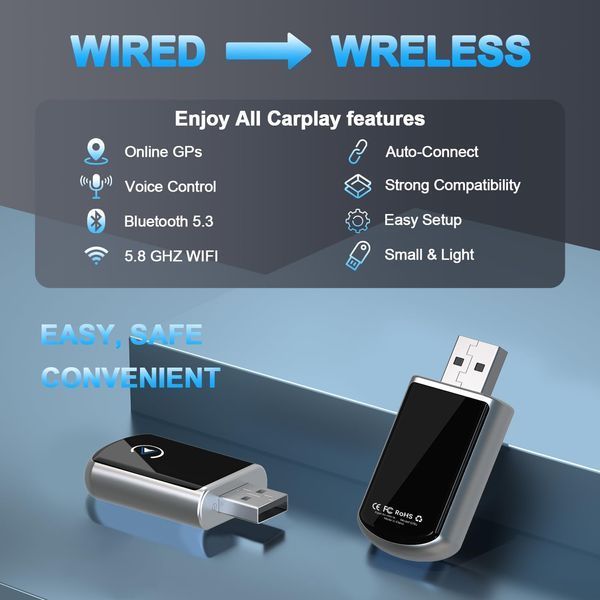 Бездротовий адаптер CarPlay для iPhone Gramalive
