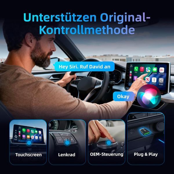 Беспроводной адаптер для CarPlay и Android Auto совместимый с iOS 10+ и Android 11+