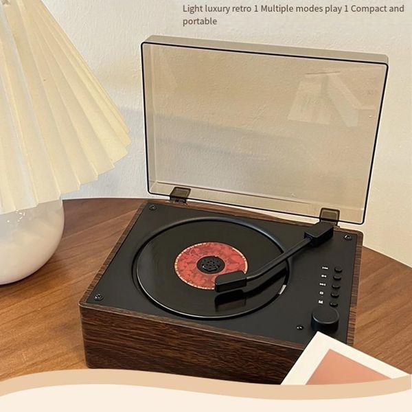 Ретро CD-проигрыватель Muyilanc с аккумулятором (Bluetooth, USB, 3,5 мм, AUX) фото