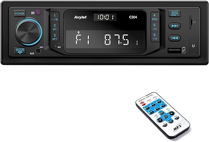 Автомобільний радіоприймач Avylet C304 RDS Bluetooth 5.0 Handsfree, дзвінки та годинник