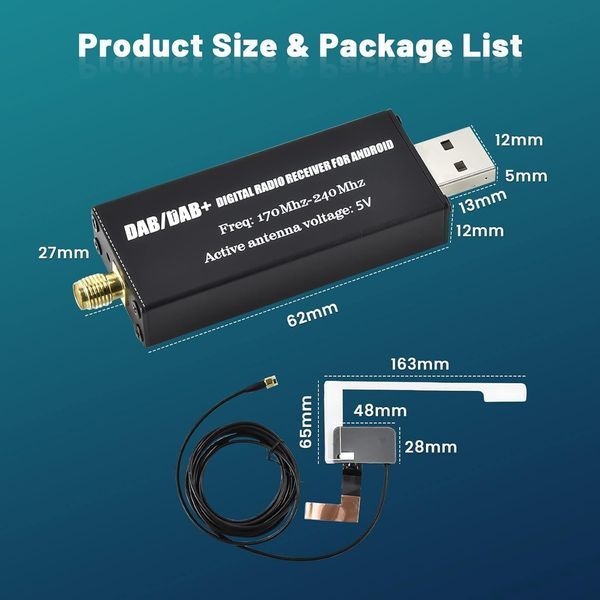 Адаптер для автомобильного радио Hikity DAB/DAB+ USB