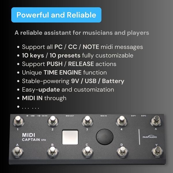 Ножний контролер Paint Audio MIDI Captain з двома виходами