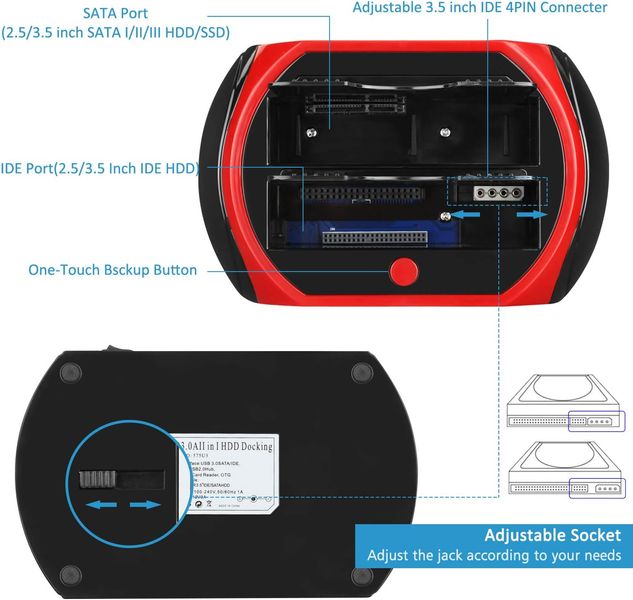 Док-станция с двумя слотами внешнего жесткого диска Tccmebius TCC-S862-UK USB 2.0 фото