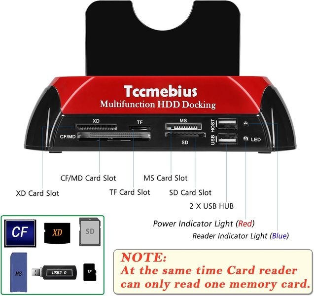 Док-станция с двумя слотами внешнего жесткого диска Tccmebius TCC-S862-UK USB 2.0 фото