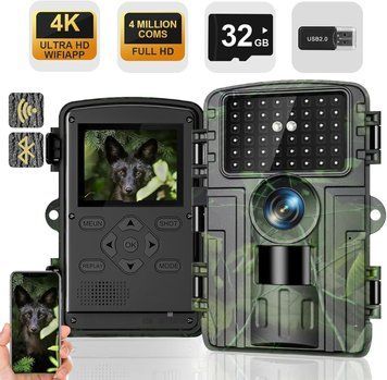 Мисливська відеокамера 4K 60MP Full HD з Wi-Fi Lutranstra фото