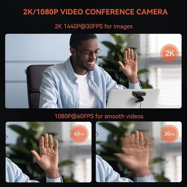 Веб-камера NUROUM V11 2K для ПК 1080P 60FPS USB с микрофоном