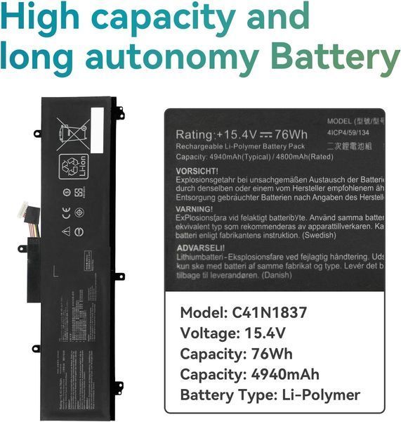 Аккумулятор K KYUER C41N1837 для Asus фото