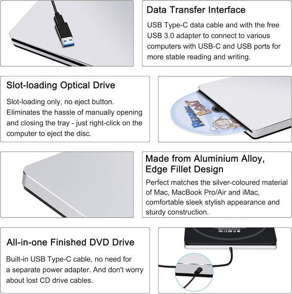 Зовнішній CD-привід  NOLYTH USB C SuperDrive