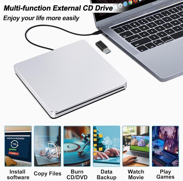 Зовнішній CD-привід  NOLYTH USB C SuperDrive