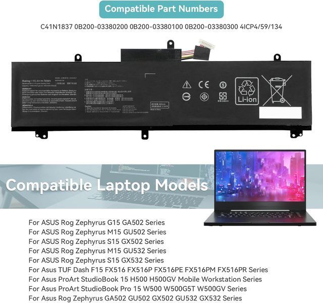 Аккумулятор K KYUER C41N1837 для Asus фото