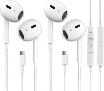 Комплект из 2 пар наушников USB-C для iPhone 17/16/15 фото