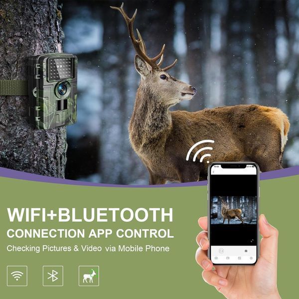 Камера для наблюдения за дикой природой 4K 60 Мп управления с помощью Wi-Fi