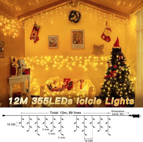 Уличная гирлянда 12 м, 355 LED фото