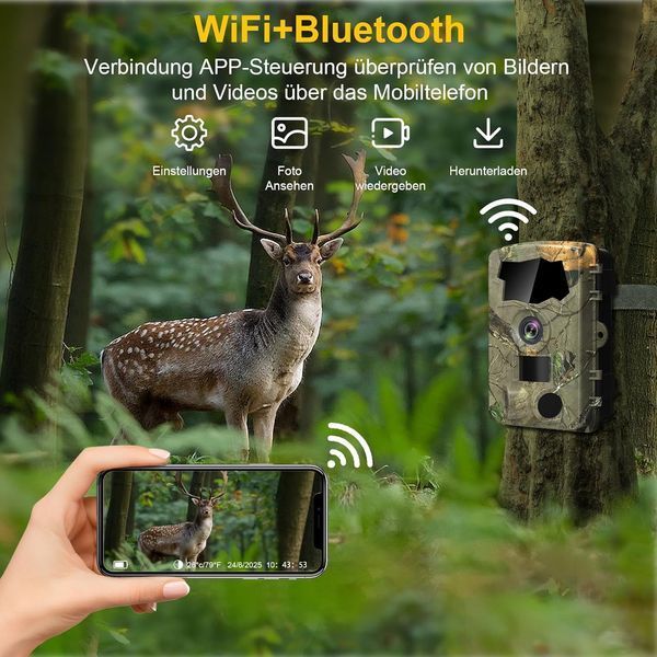 Камера для наблюдения за дикой природой 5K с Wi-Fi Lutranstra