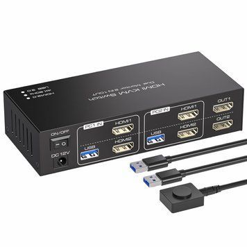Двомоніторний HDMI KVM-перемикач фото