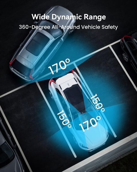 Відеореєстратор IIWEY N5 з 4 каналами та оглядом 360&deg;
