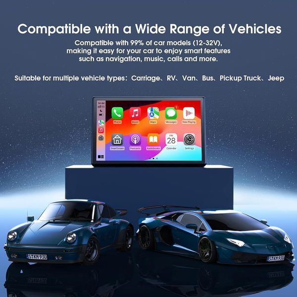 Бездротовий 7-дюймовий екран Avylet для Apple CarPlay та Android Auto
