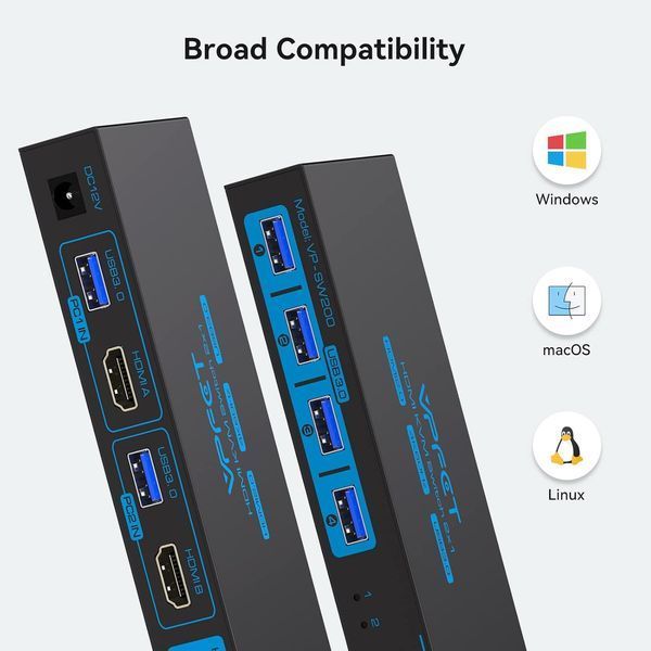 HDMI KVM-перемикач для 2 ПК та 1 монітора фото