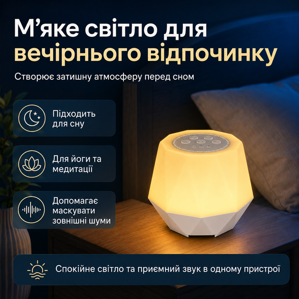 Настільний пристрій білого шуму для сну з нічником